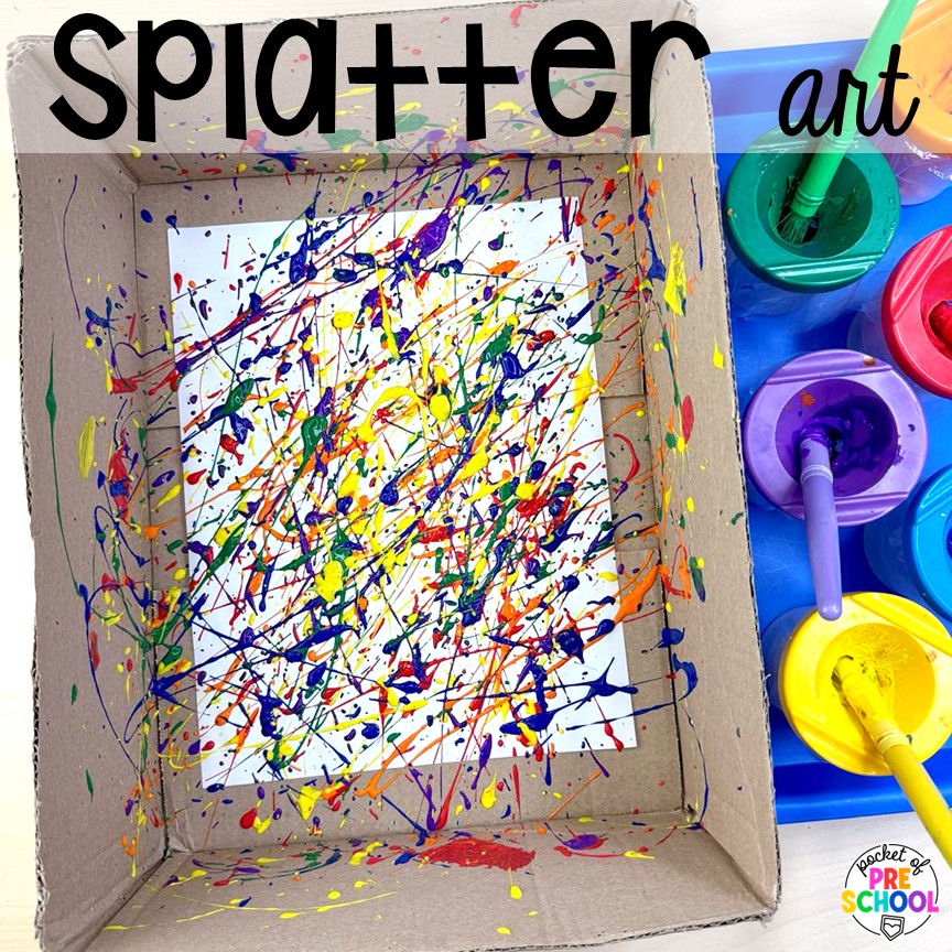 Open-Ended Summer Art Activities for Preschool, Pre-k, and Kindergarten 15 Splatter art! Summer art activities for preschool, pre-k, and kindergarten students. There are ideas for various summer themes, including ice cream, chalk, citrus, airplanes, safari, zoo, and more!