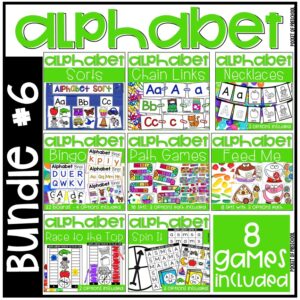 Alphabet Letter Cards for Sorting & Games are a hands-on alphabet game that teaches students to identify beginning sounds and strengthens their phonological awareness skills.