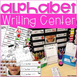 Make the writing center amazing with letter vocabulary cards and writing paper for the whole alphabet!