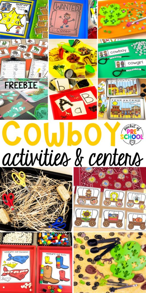 Cowboy Activities & Centers for Preschool, Pre-k, and Kindergarten 33 Cowboy activities & centers for a Western theme with your preschool, pre-k, and kindergarten students.