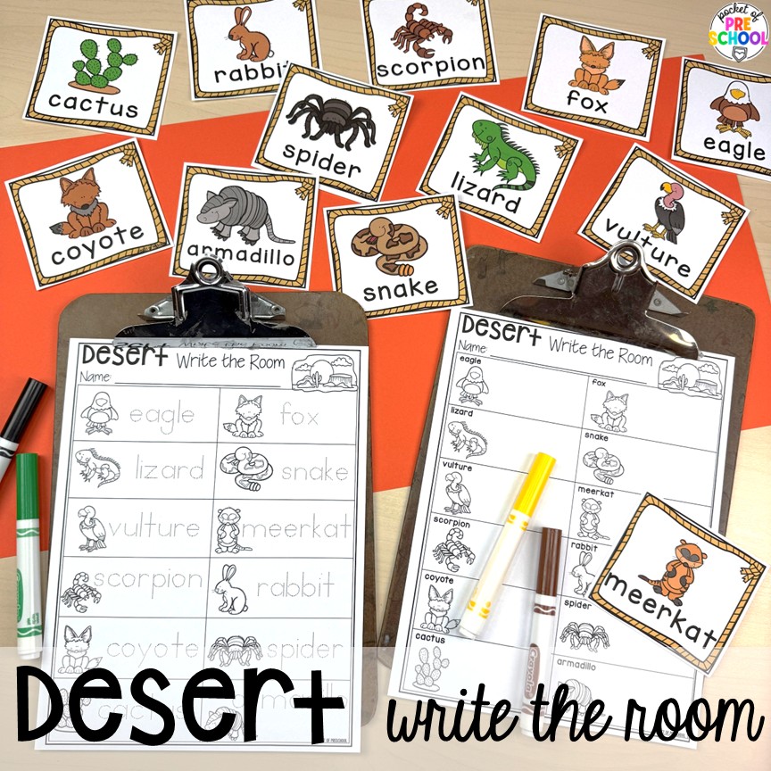 Cowboy Activities & Centers for Preschool, Pre-k, and Kindergarten 7 Desert write the room! Cowboy activities & centers for a Western theme with your preschool, pre-k, and kindergarten students.