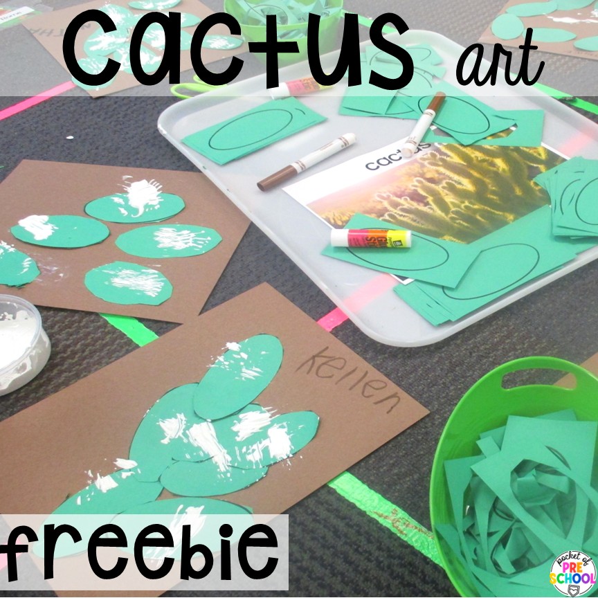 Cowboy Activities & Centers for Preschool, Pre-k, and Kindergarten 23 Free cactus art! Cowboy activities & centers for a Western theme with your preschool, pre-k, and kindergarten students.