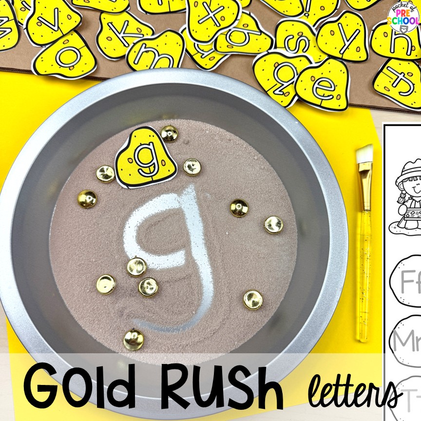 Cowboy Activities & Centers for Preschool, Pre-k, and Kindergarten 10 Gold rush letters! Cowboy activities & centers for a Western theme with your preschool, pre-k, and kindergarten students.
