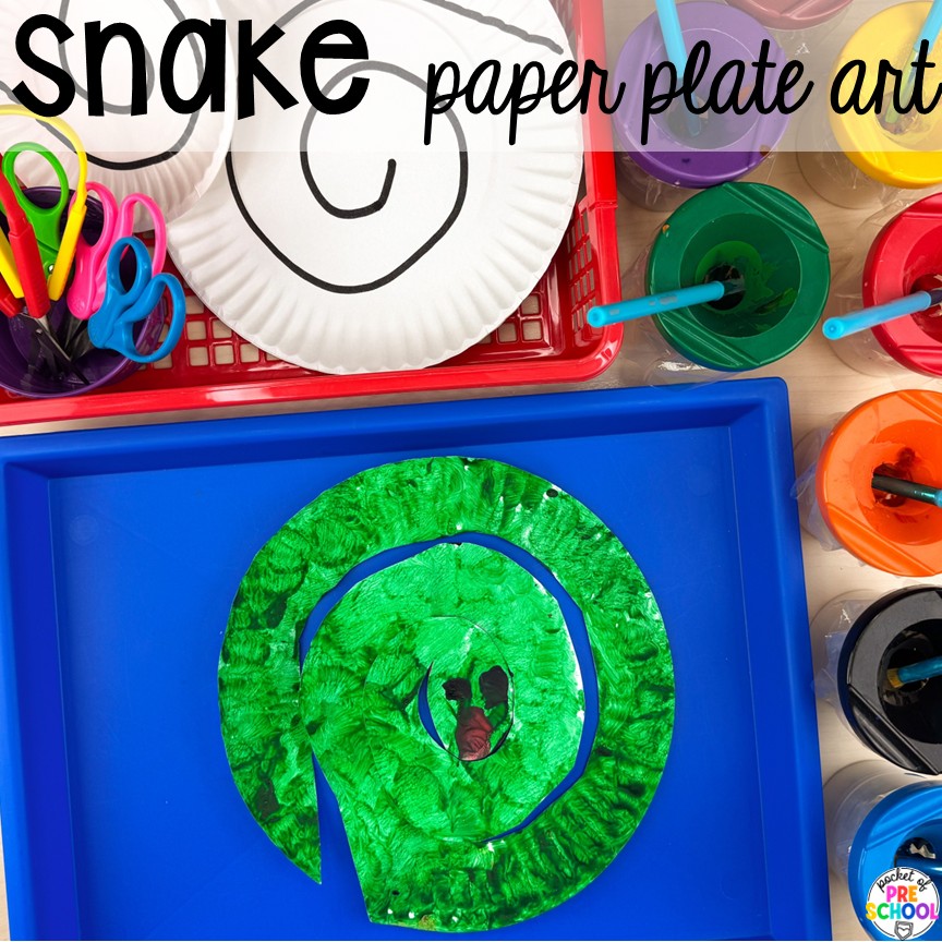 Cowboy Activities & Centers for Preschool, Pre-k, and Kindergarten 24 Snake paper plate art! Cowboy activities & centers for a Western theme with your preschool, pre-k, and kindergarten students.