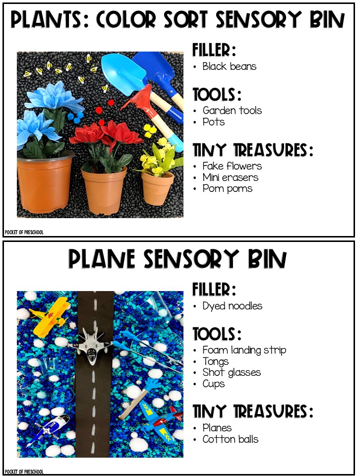 Sensory Activities & Sensory Bins Teaching Guide for Preschool, Pre-K, TK, Kindergarten 4 Teacher guide all about sensory tables, sensory fillers, sensory bottles, sensory bags, and more!