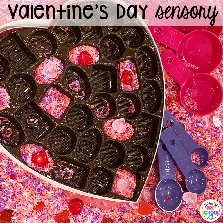 20+ Holiday Sensory Tables for Preschool, Pre-K, and Kindergarten 7 Valentine's Day Sensory! Holiday sensory tables for every holiday with various sensory fillers and sensory tools that incorporate math, literacy, and science into play. #sensorytable #sensorybin #sensoryplay #preschool #prek