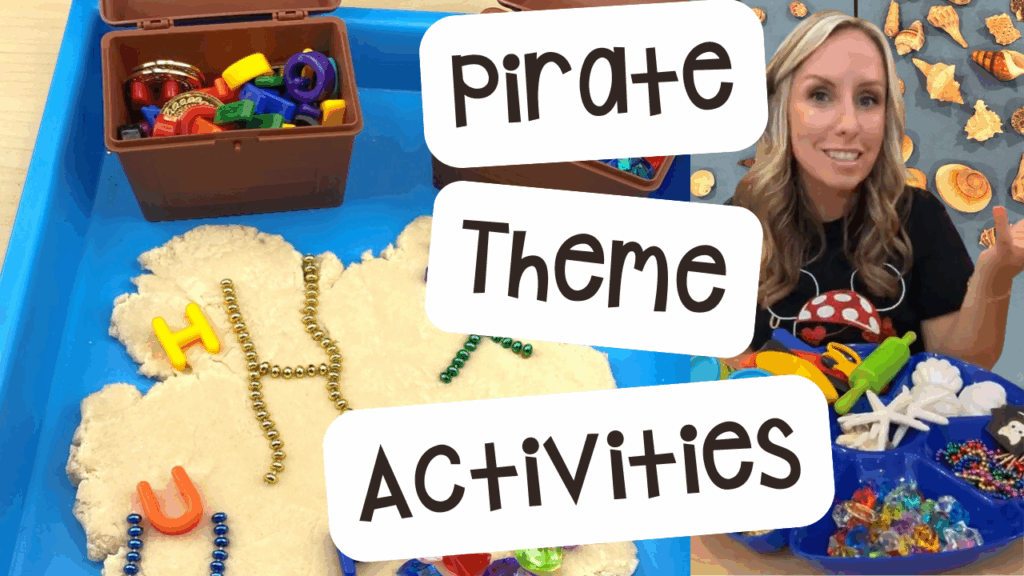 Pirate Activities for Preschool, Pre-K, and Kindergarten 40 My favorite fun, hands-on activities for a pirate theme! Ideas for circle time, small group, and every center in your classroom, including the art center, blocks center, science center, math center, and literacy center. Plus, my favorite pirate-themed manipulatives, pirate and mermaid fine motor activities, and pirate sensory activities.