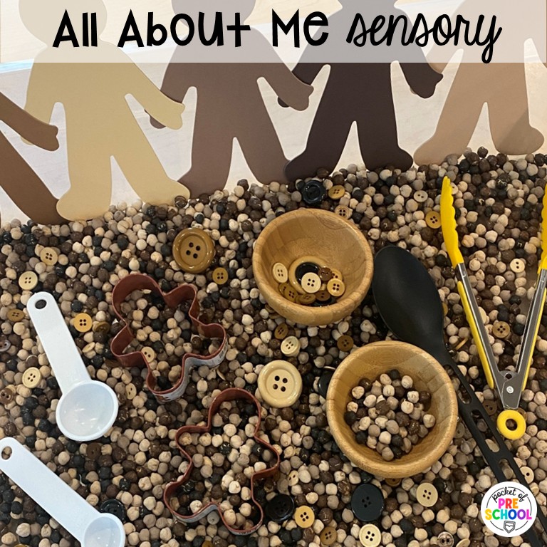 90 Sensory Table Ideas for the Year 14 All about me sensory! Sensory table ideas for the whole year! There are ideas for so many popular early childhood themes, food & nonfood filler ideas, and lots of props and treasures to use with preschool, pre-k, and kindergarten students!