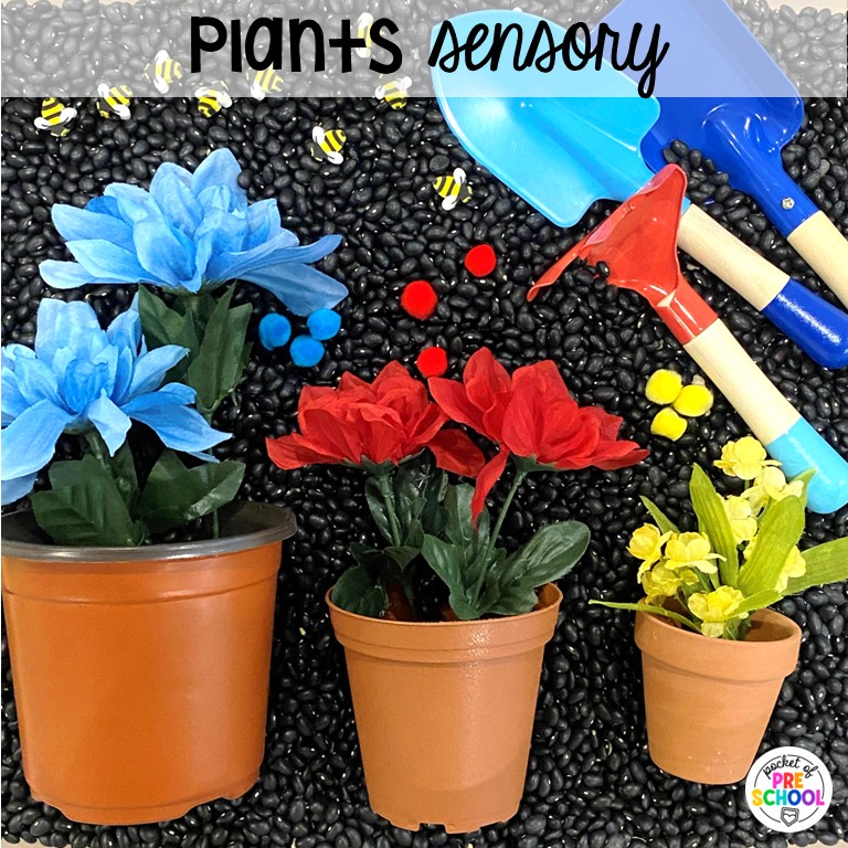 90 Sensory Table Ideas for the Year 25 Plants sensory! Sensory table ideas for the whole year! There are ideas for so many popular early childhood themes, food & nonfood filler ideas, and lots of props and treasures to use with preschool, pre-k, and kindergarten students!