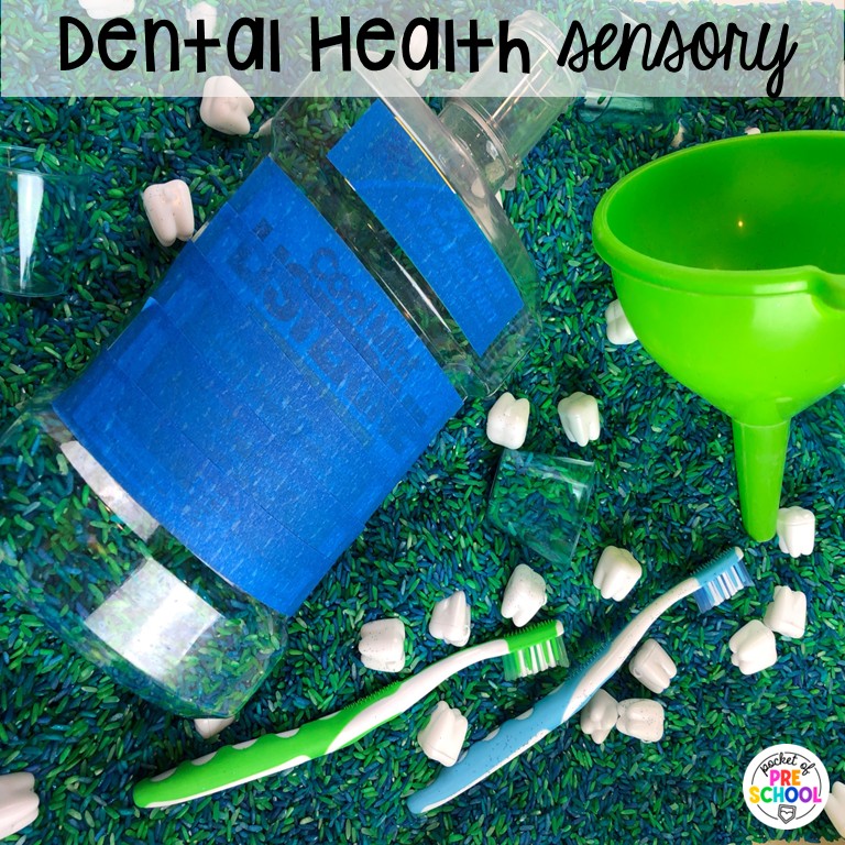90 Sensory Table Ideas for the Year 40 Dental health sensory! Sensory table ideas for the whole year! There are ideas for so many popular early childhood themes, food & nonfood filler ideas, and lots of props and treasures to use with preschool, pre-k, and kindergarten students!