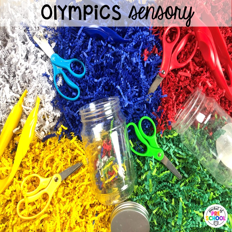 90 Sensory Table Ideas for the Year 63 Olympics sensory! Sensory table ideas for the whole year! There are ideas for so many popular early childhood themes, food & nonfood filler ideas, and lots of props and treasures to use with preschool, pre-k, and kindergarten students!