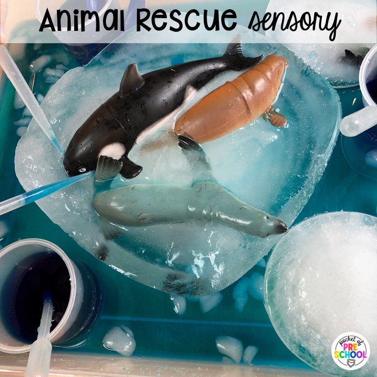 90 Sensory Table Ideas for the Year 74 Animal rescue sensory! Sensory table ideas for the whole year! There are ideas for so many popular early childhood themes, food & nonfood filler ideas, and lots of props and treasures to use with preschool, pre-k, and kindergarten students!