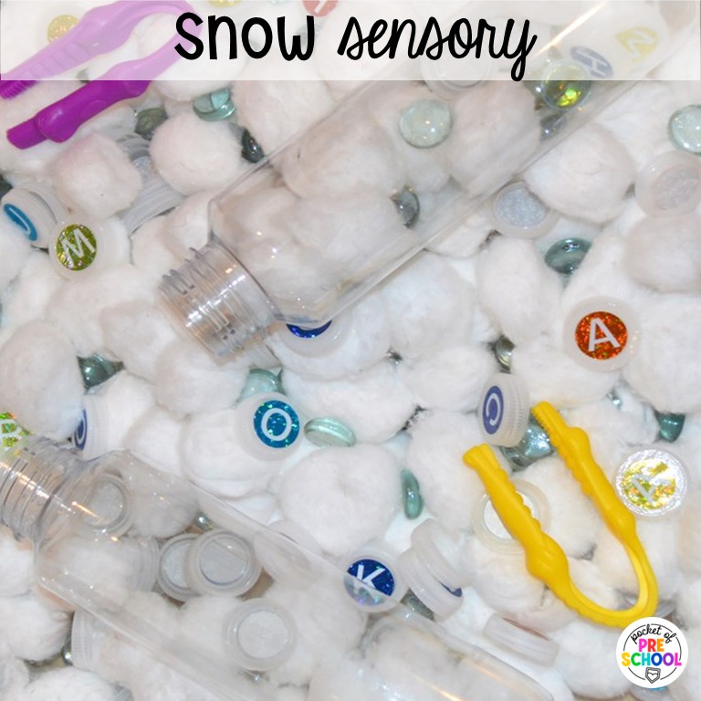90 Sensory Table Ideas for the Year 80 Snow sensory! Sensory table ideas for the whole year! There are ideas for so many popular early childhood themes, food & nonfood filler ideas, and lots of props and treasures to use with preschool, pre-k, and kindergarten students!
