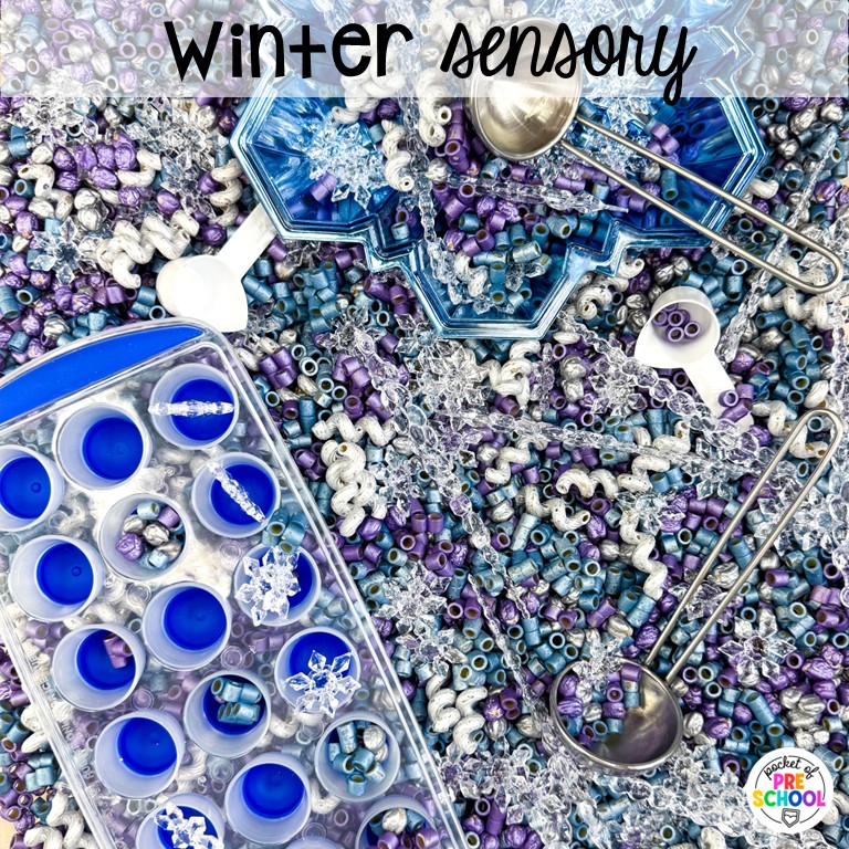 90 Sensory Table Ideas for the Year 79 Winter sensory! Sensory table ideas for the whole year! There are ideas for so many popular early childhood themes, food & nonfood filler ideas, and lots of props and treasures to use with preschool, pre-k, and kindergarten students!