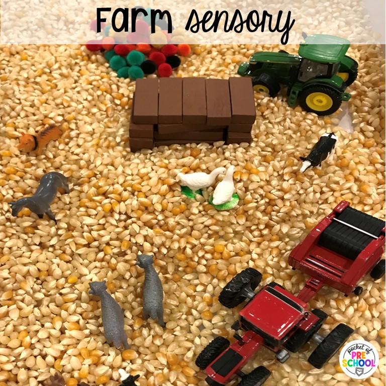 90 Sensory Table Ideas for the Year 83 Farm sensory! Sensory table ideas for the whole year! There are ideas for so many popular early childhood themes, food & nonfood filler ideas, and lots of props and treasures to use with preschool, pre-k, and kindergarten students!