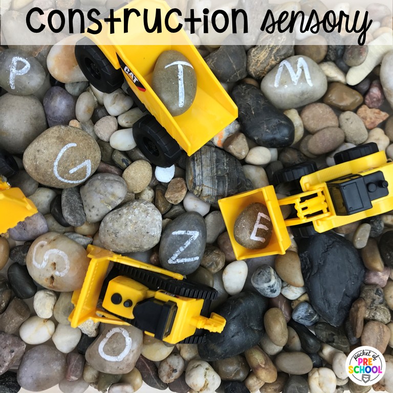 90 Sensory Table Ideas for the Year 85 Construction sensory! Sensory table ideas for the whole year! There are ideas for so many popular early childhood themes, food & nonfood filler ideas, and lots of props and treasures to use with preschool, pre-k, and kindergarten students!