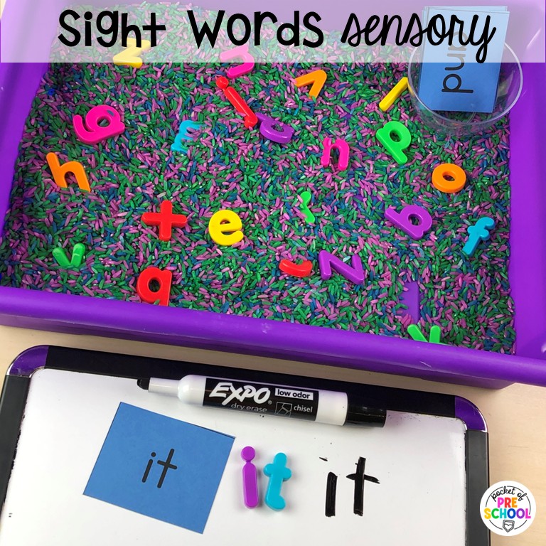 90 Sensory Table Ideas for the Year 89 Sight words sensory! Sensory table ideas for the whole year! There are ideas for so many popular early childhood themes, food & nonfood filler ideas, and lots of props and treasures to use with preschool, pre-k, and kindergarten students!