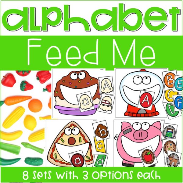 Alphabet Feed Me is a fun, hands-on alphabet game! Students will learn through play to practice identifying uppercase letters, lowercase letters, and letter sounds. This was created for preschool, pre-k, TK, and kindergarten classrooms.
