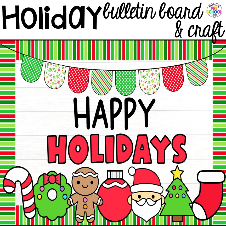 Winter Bulletin Boards & Crafts for Preschool, Pre-K, & Kindergarten 5 Holiday bulletin board & craft kit! Check out these adorable winter bulletin board kits & crafts. They are low-prep and perfect for preschool, pre-k, and kindergarten classrooms.