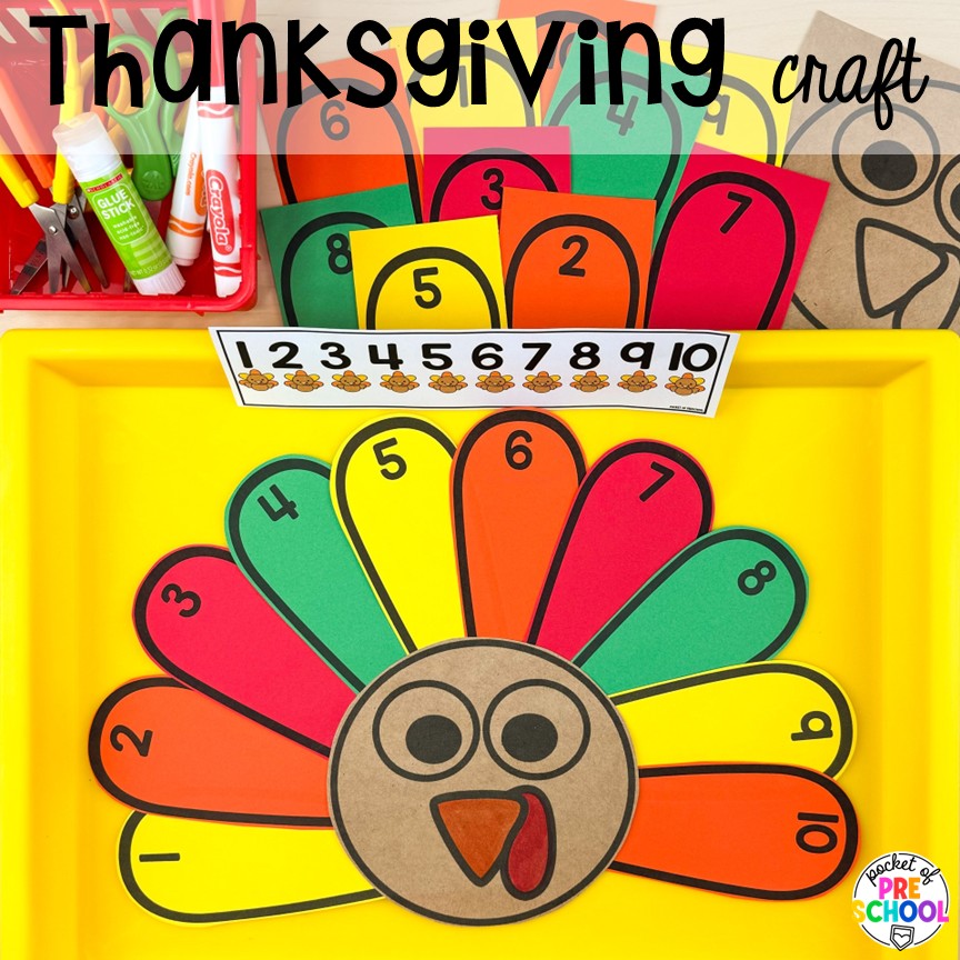 Fall Bulletin Boards & Crafts for Preschool, Pre-K, & Kindergarten 11 Thanksgiving craft! Check out these adorable fall bulletin board kits & crafts. They are low-prep and perfect for preschool, pre-k, and kindergarten classrooms.