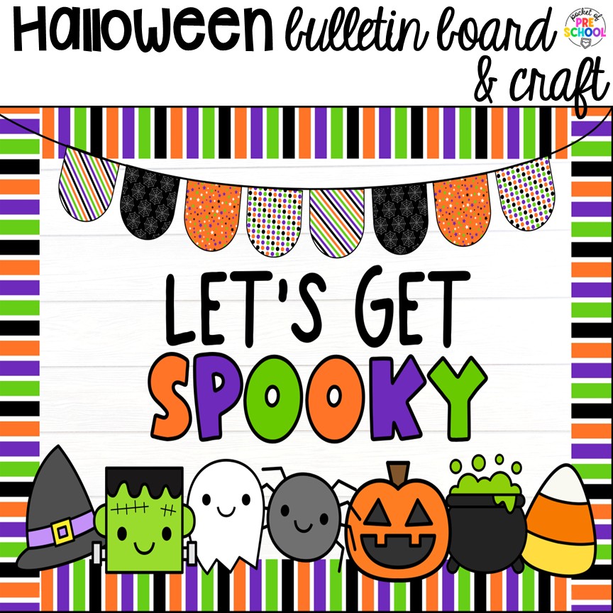Fall Bulletin Boards & Crafts for Preschool, Pre-K, & Kindergarten 6 Halloween bulletin board! Check out these adorable fall bulletin board kits & crafts. They are low-prep and perfect for preschool, pre-k, and kindergarten classrooms.