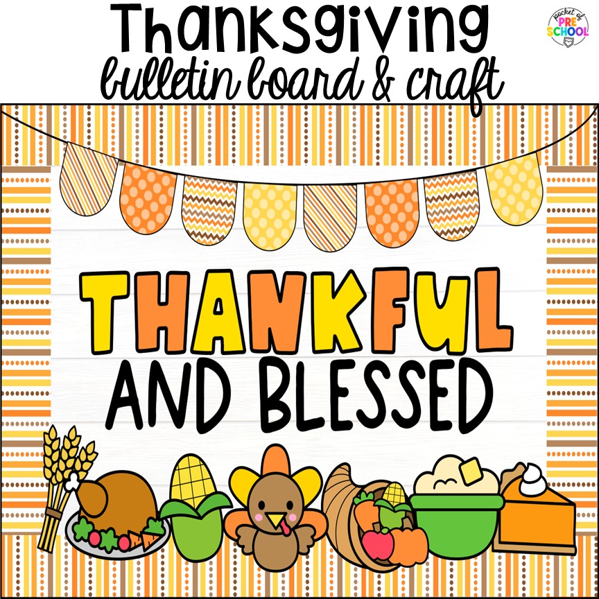 Fall Bulletin Boards & Crafts for Preschool, Pre-K, & Kindergarten 10 Thanksgiving bulletin board! Check out these adorable fall bulletin board kits & crafts. They are low-prep and perfect for preschool, pre-k, and kindergarten classrooms.