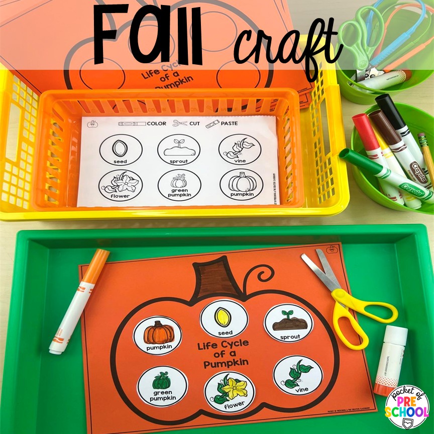 Fall Bulletin Boards & Crafts for Preschool, Pre-K, & Kindergarten 5 Fall craft! Check out these adorable fall bulletin board kits & crafts. They are low-prep and perfect for preschool, pre-k, and kindergarten classrooms.