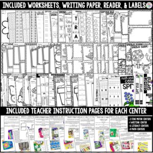 Have a spring theme in your preschool, pre-k, or kindergarten classroom while learning math and literacy skills.