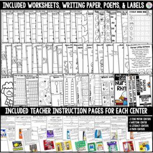 nursery rhymes centers preview Nursery Rhymes Math and Literacy Centers are loaded with fun, hands-on nursery rhymes-themed activities to help your students build math and literacy concepts!