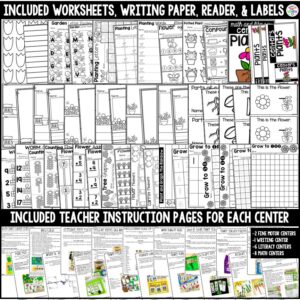 plants centers preview (1) Have a plant theme in your preschool, pre-k, or kindergarten classroom while learning math and literacy skills.