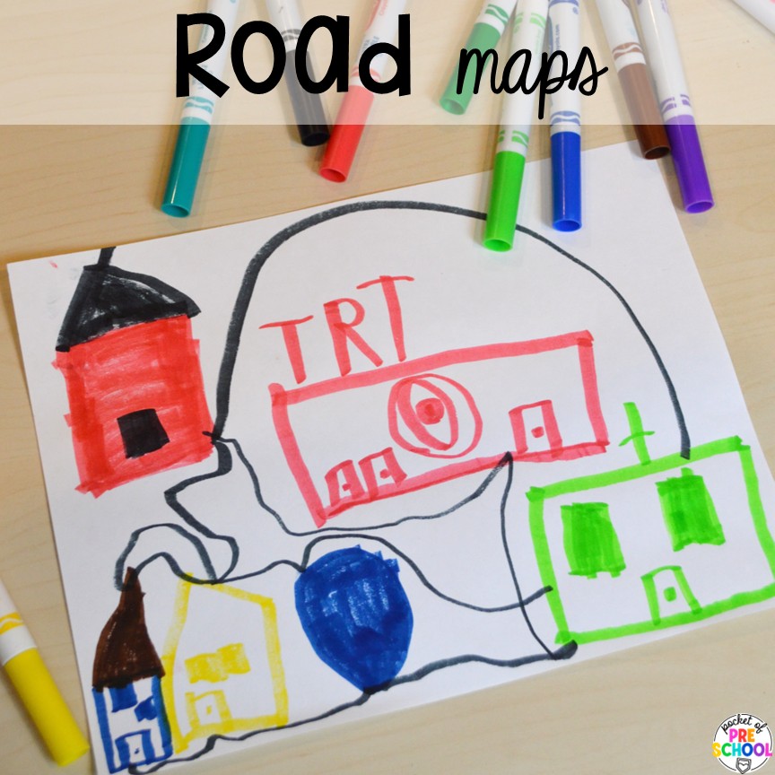 Transportation Centers and Activities (2 Freebies too) 23 Road maps! My go to Transportation themed math, writing, fine motor, sensory, reading, science activities, and more for preschool and kindergarten.