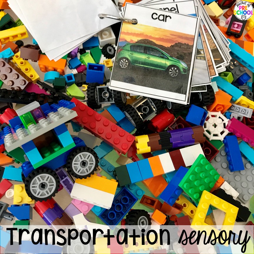 Transportation Centers and Activities (2 Freebies too) 33 Transportation sensory! My go to Transportation themed math, writing, fine motor, sensory, reading, science activities, and more for preschool and kindergarten.