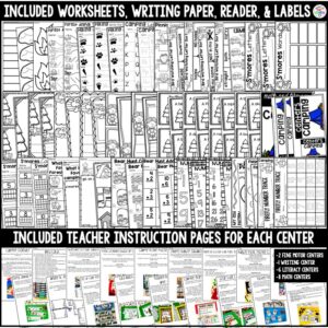camping centers preview (1) Have a camping theme in your preschool, pre-k, or kindergarten classroom while learning math and literacy skills.