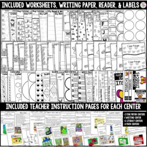 insect center preview Have an insect bug theme in your preschool, pre-k, or kindergarten classroom while learning math and literacy skills.