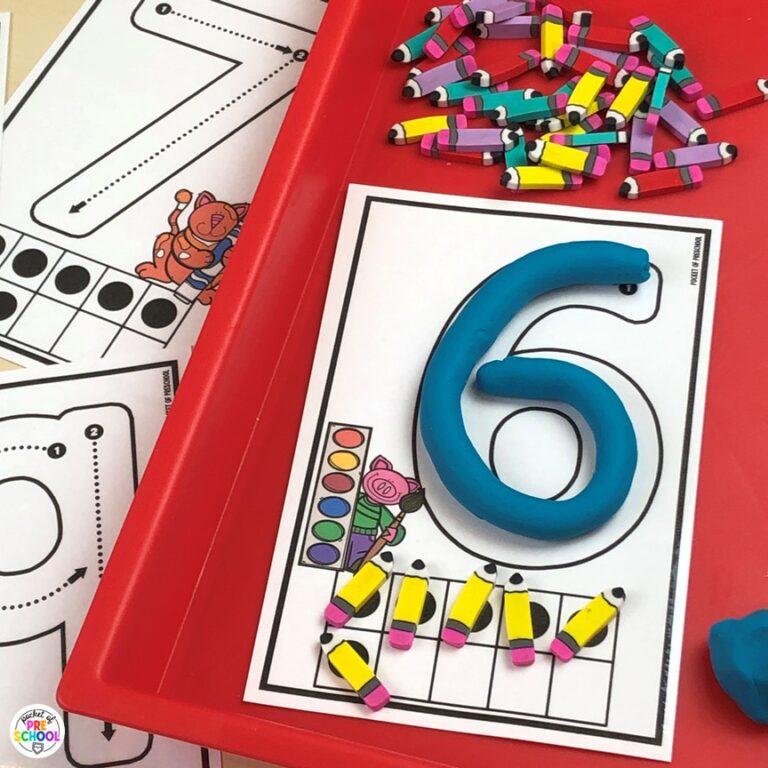Back to School Math and Literacy Centers for Preschool, Pre-K, and ...