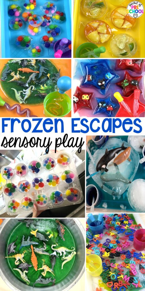 All About Frozen Escapes For Sensory Play For Preschool, Pre-K, & Kindergarten 14 Frozen escapes are a wonderful sensory option for students to practice literacy, math, or science skills. Freeze some manipulatives and let your preschool, pre-k, or kindergarten students explore!