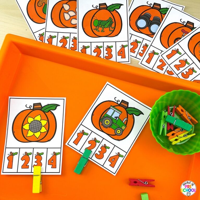 Pumpkin Math and Literacy Centers for Preschool, Pre-K, and ...