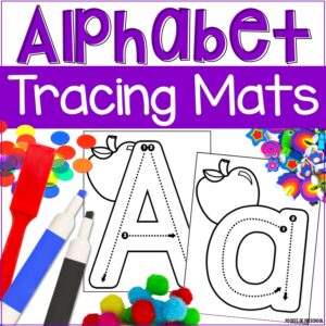 Trace and build letters on these alphabet tracing mats.